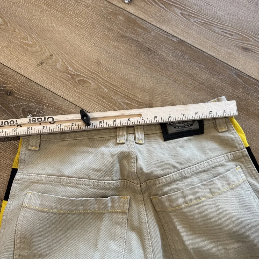 Vintage Ice Pole Jeans Mens 32 x 29.5 Khaki Denim Wide Leg Baggy Skater Y2K 90s